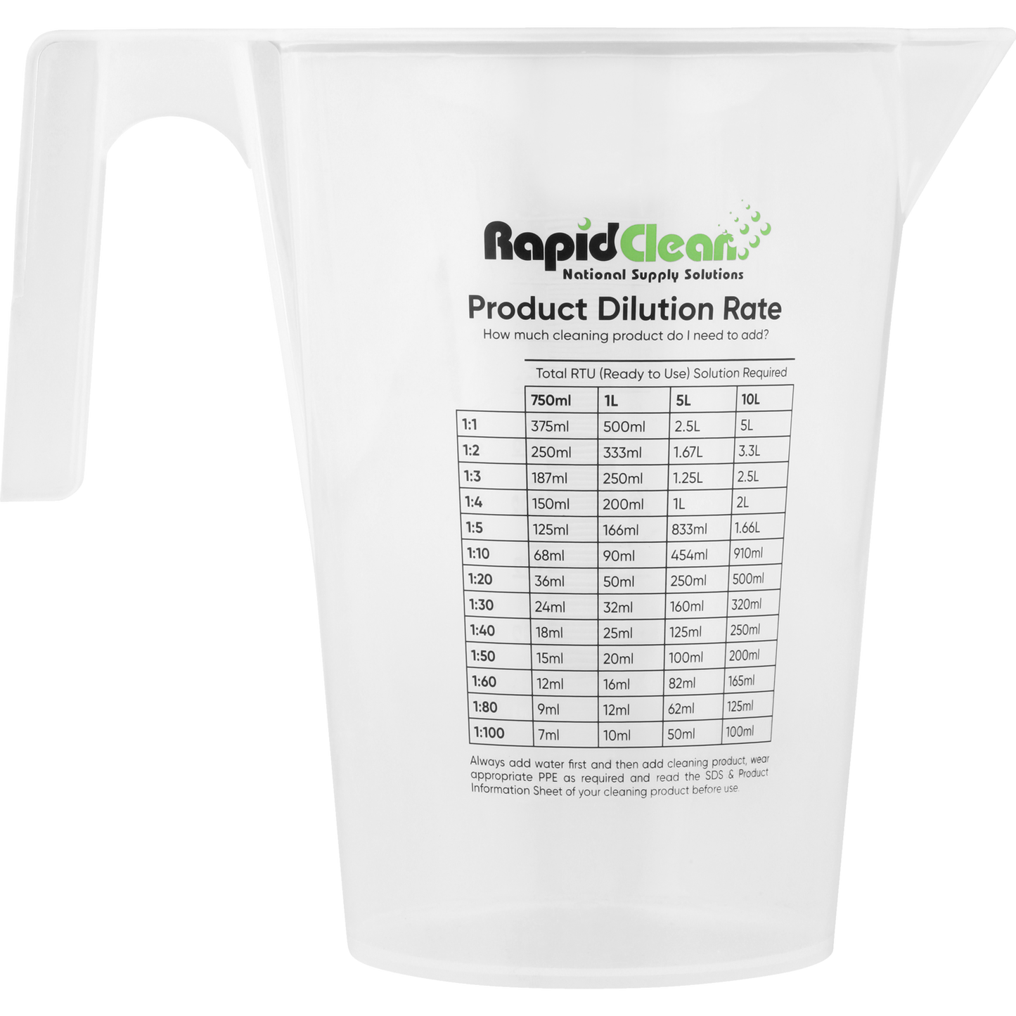 RAPID CLEAN MEASURING DILUTION JUG
