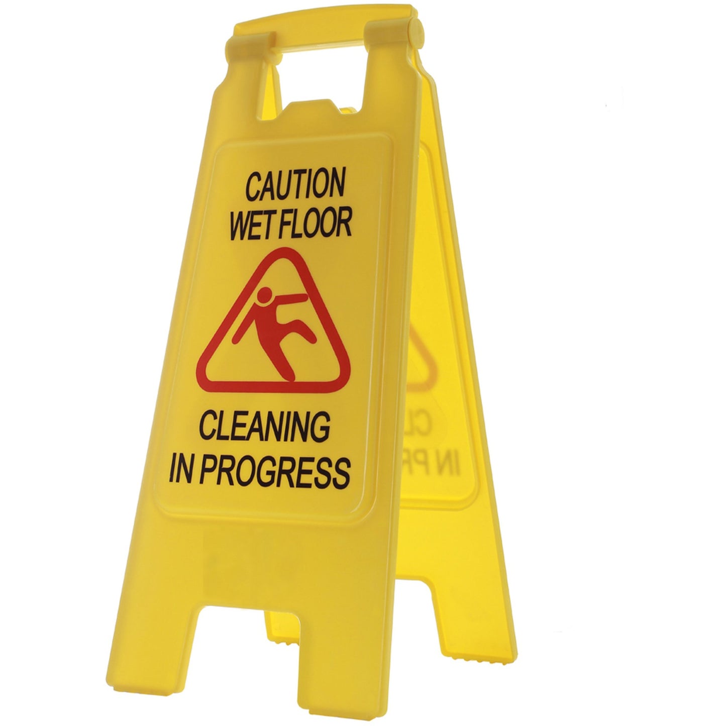"CAUTION WET FLOOR, CLEANING IN PROGRESS" SIGN