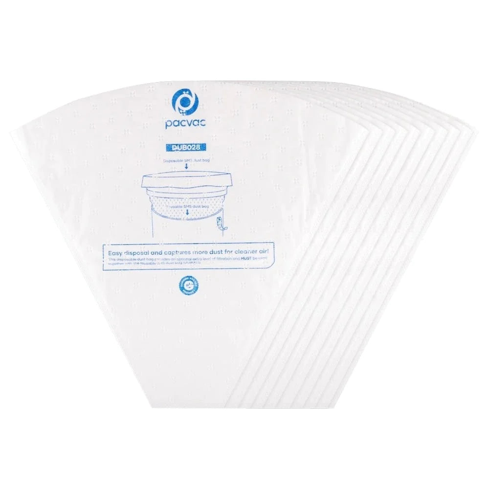 PACVAC SUPERPRO 5L SYNTHETIC VACUUM CLEANER BAGS 10 PK