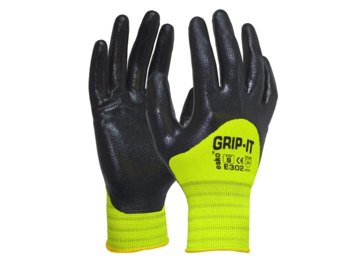 ESKO GRIP-IT 3/4 COAT HI-VIS NITRILE GLOVE | 12PC