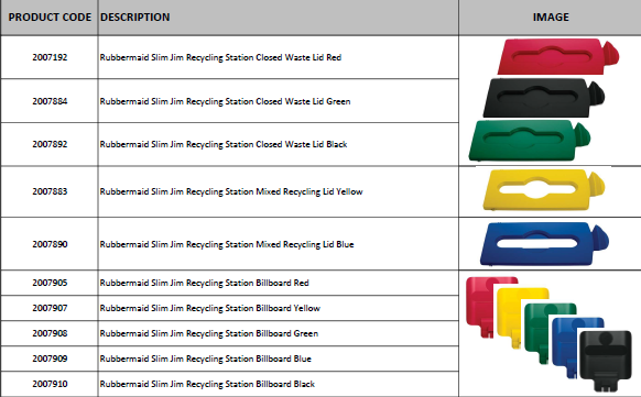 RUBBERMAID SLIM JIM RECYCLING STATION BIN STARTER KIT