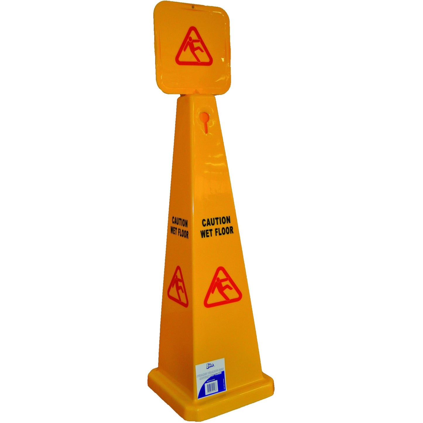 EDCO PYRAMID CAUTION WET FLOOR SIGN YELLOW 900MM