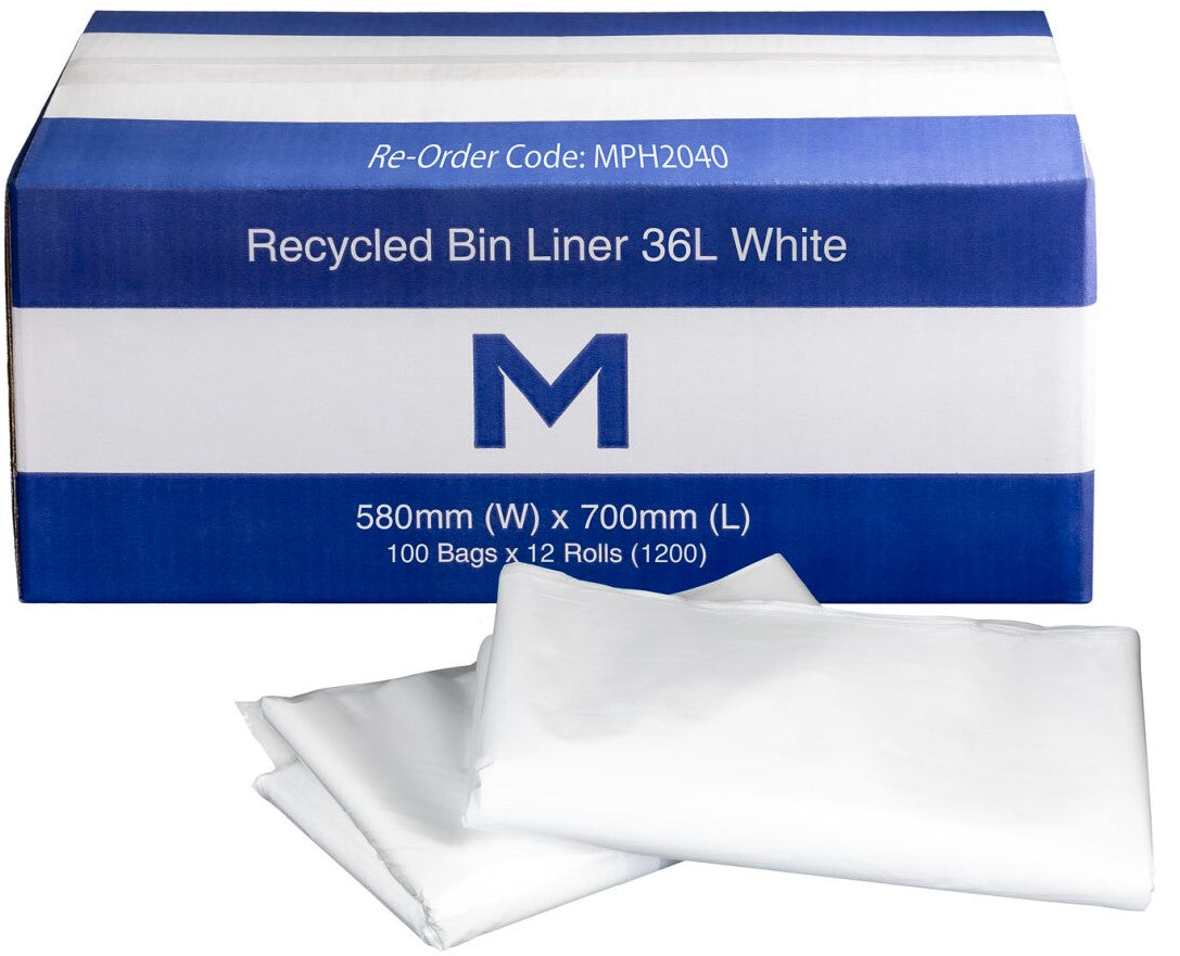 M RECYCLED 36L BIN LINERS