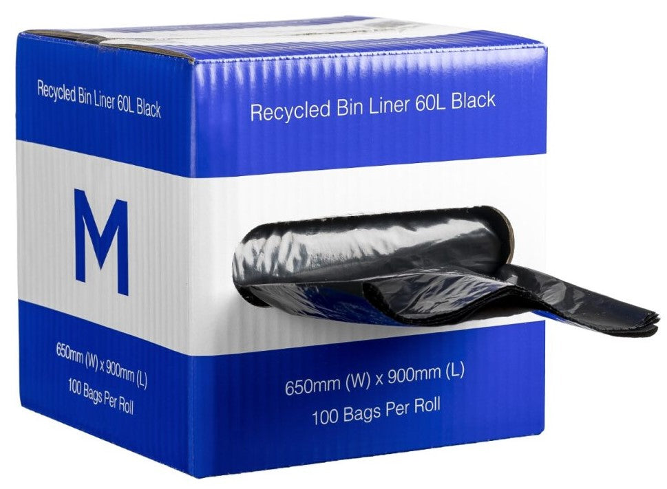 M RECYCLED DISPENSER BOX BIN LINER | BLACK