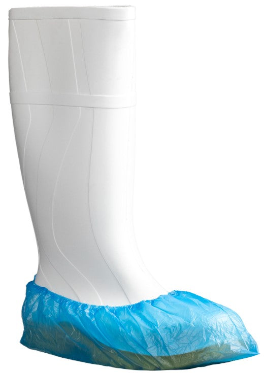 POLYETHYLENE OVER SHOE COVER BLUE 100PC