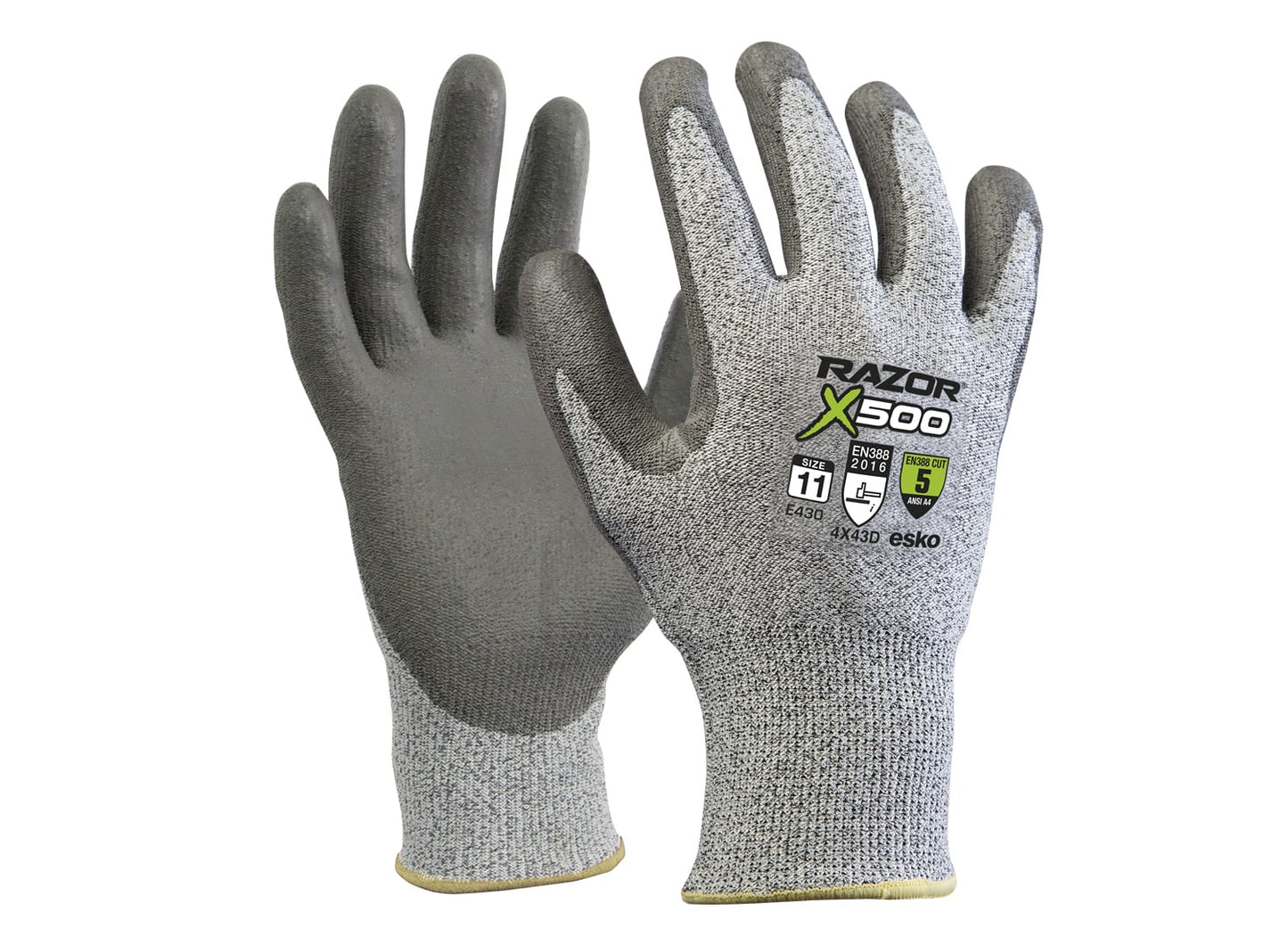 ESKO RAZOR X500 CUT 5 PU DIP GLOVE | 12PC