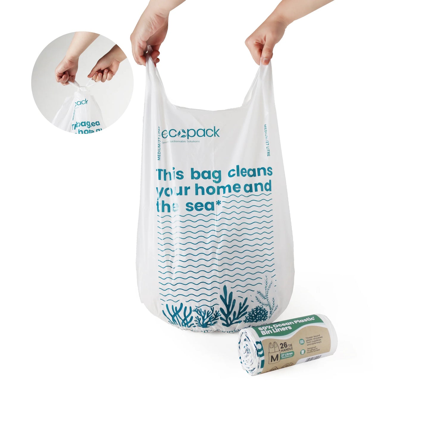 ECOPAK 27L OCEAN PLASTIC BIN LINER
