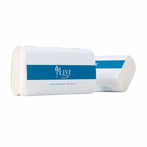 LIVI ESSENTIALS PREMIUM SLIMFOLD HAND TOWEL | 1PLY 200SHEET x 20 CARTON