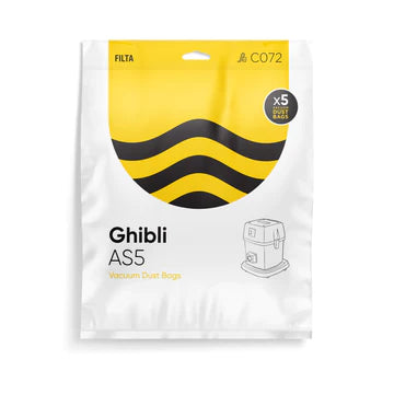 GHIBLI AS5 MICROFIBRE VACUUM CLEANER BAGS 5PK (C072)