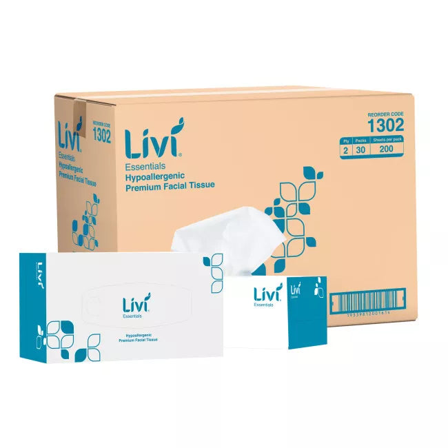 LIVI ESSENTIALS PREMIUM FACIAL TISSUES | 2PLY 30 PACK CARTON