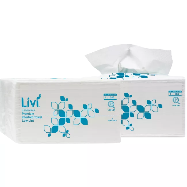 LIVI ESSENTIALS INTERFOLD TOWEL | 1PLY 250SHEET x 16 CARTON