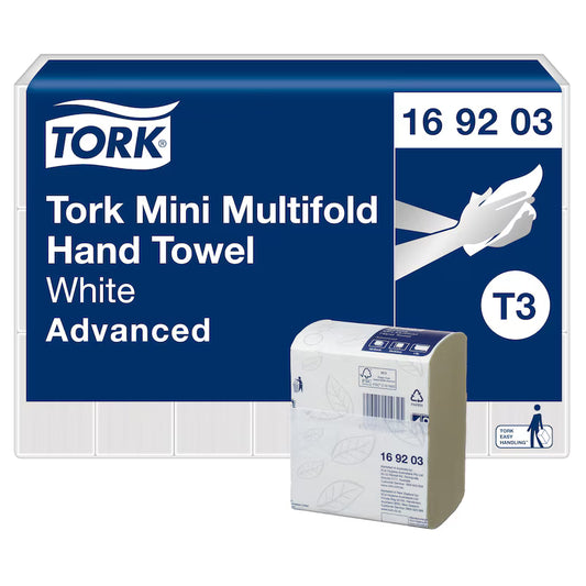 TORK T3 MINI MULTIFOLD 1PLY HAND TOWEL 185SHEET
