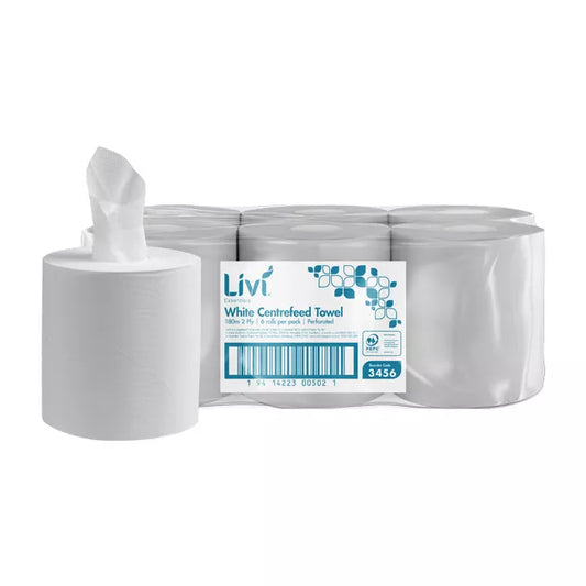 LIVI ESSENTIALS PREMIUM CENTREFEED TOWEL | 2PLY 180M X 6 CARTON