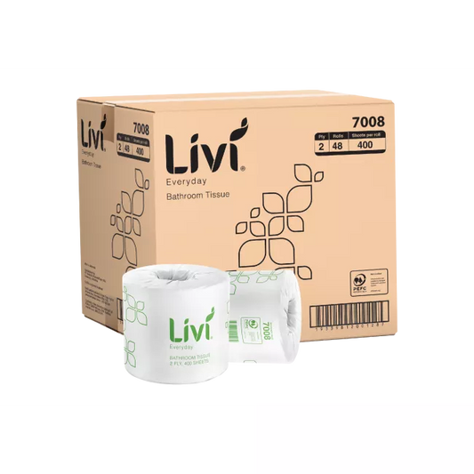 LIVI BASICS TOILET TISSUE | 2PLY 400SHEET x 48 CARTON