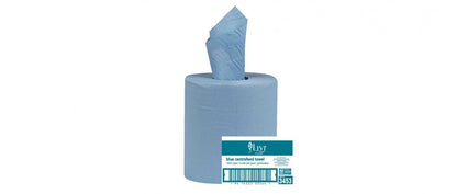 LIVI ESSENTIALS BLUE CENTREFEED HAND TOWEL | 2PLY 180M X 6 CARTON