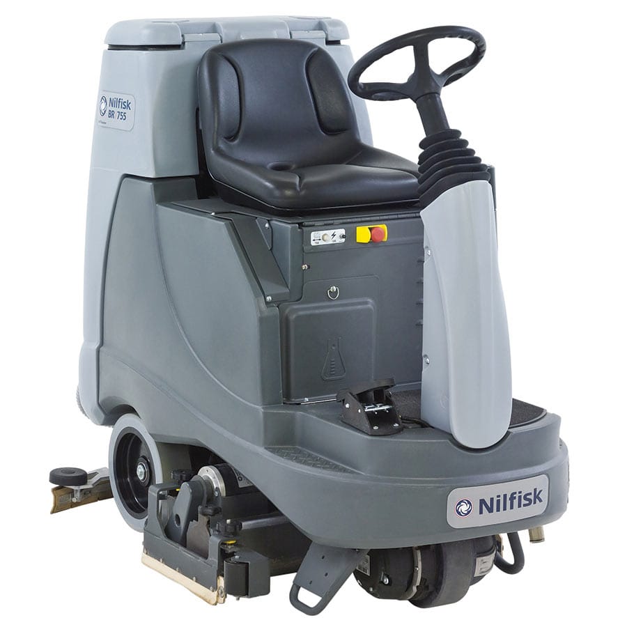 NILFISK BR755 MID-SIZED RIDE ON SCRUBBER