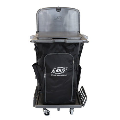 SABCO ULTIMATE JANITOR TROLLEY WITH LOCKABLE HOOD