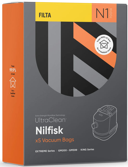 N1 - ULTRACLEAN NILFISK GM200-500 SMS MULTI LAYERED VACUUM BAGS 5 PACK