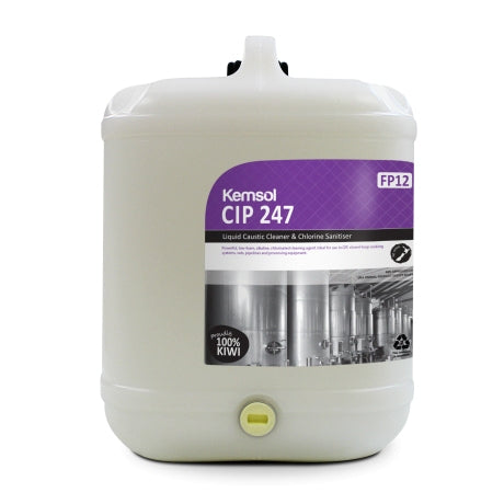 KEMSOL CIP 247 LIQUID CAUSTIC CLEANER SANITISER 20L