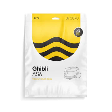 GHIBLI AS6 MICROFIBRE VACUUM CLEANER BAGS 5PK (C070)