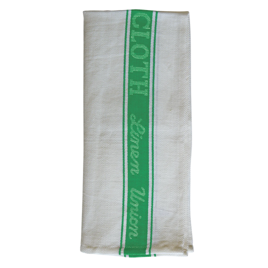 GLASS CLOTH TEA TOWEL 50% LINEN 50% COTTON GREEN (55CM X 80CM)