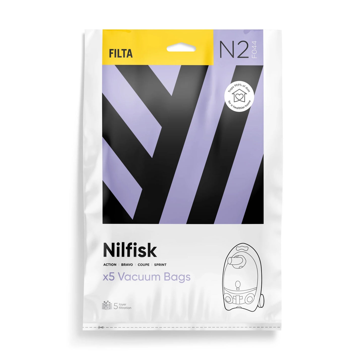 NILFISK SPRINT MICROFIBRE VACUUM BAGS 5PKT (F044)