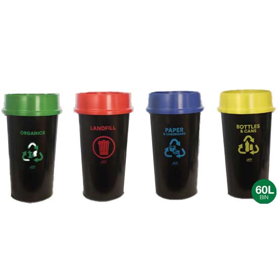 SABCO RECYCLING STATION 60L BIN - WITH LID